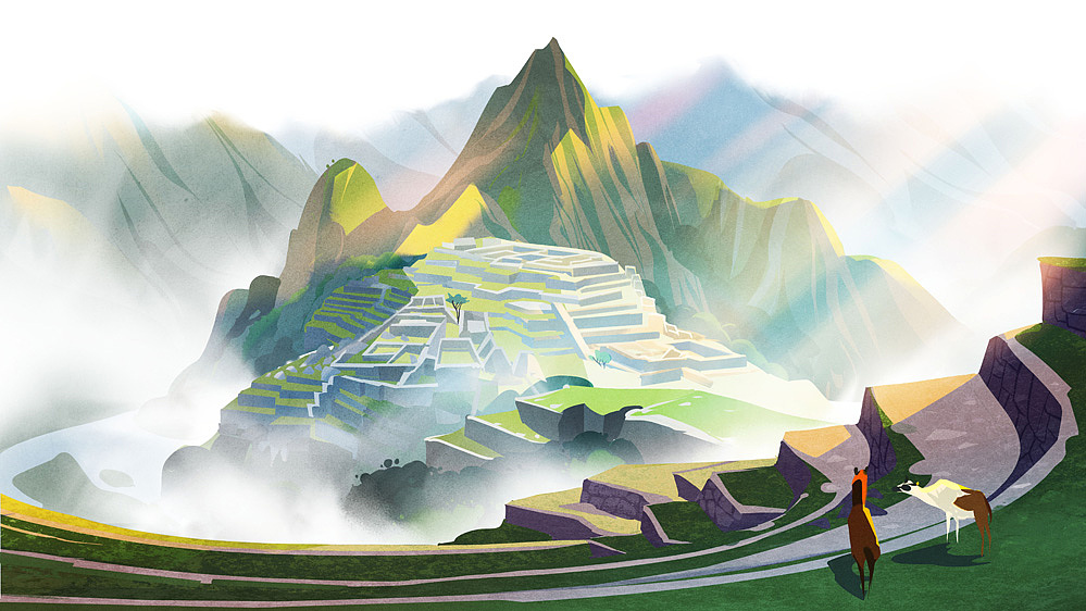 两个人的旅行,两个人的插画