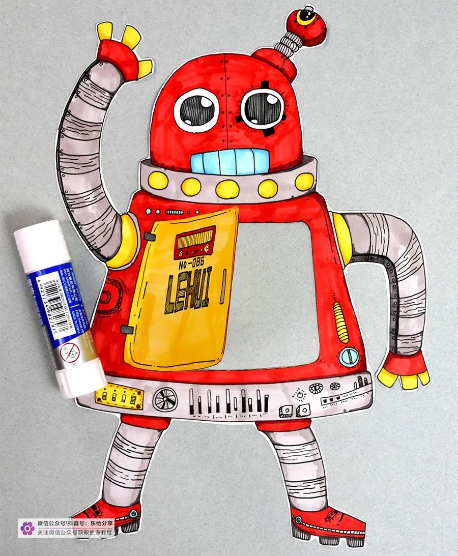 儿童画垃圾分类机器人,做家务机器人创意儿童画