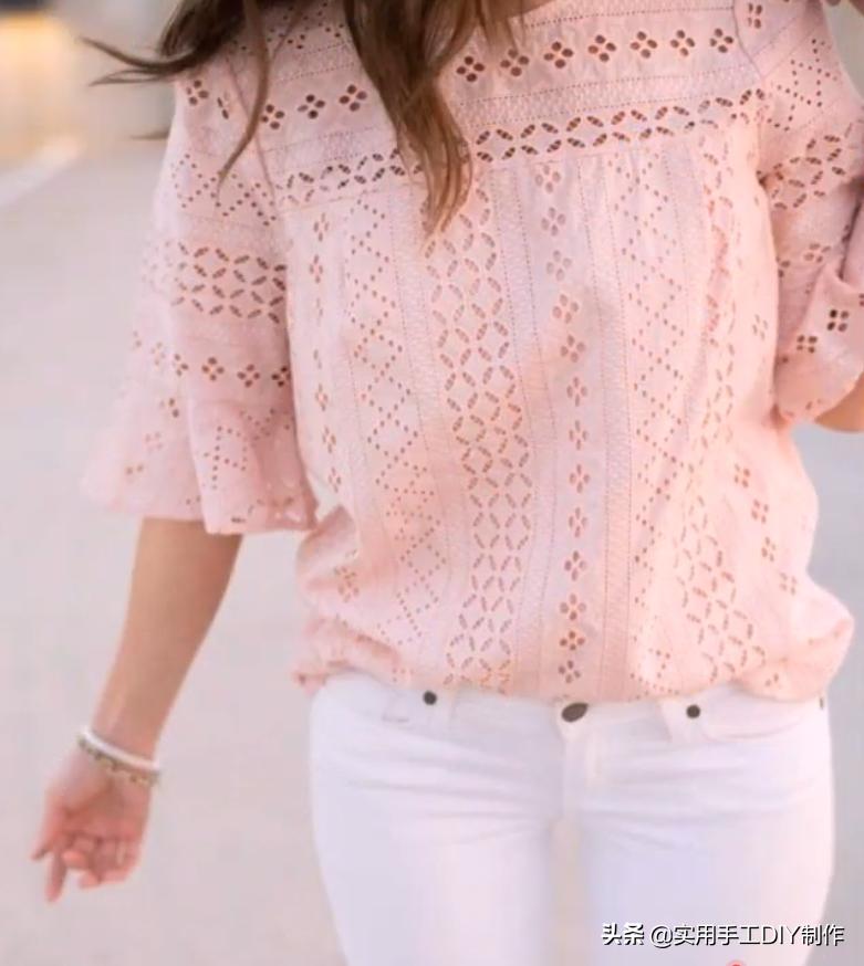 时尚原创设计蕾丝上衣,设计师款棉麻蕾丝上衣夏