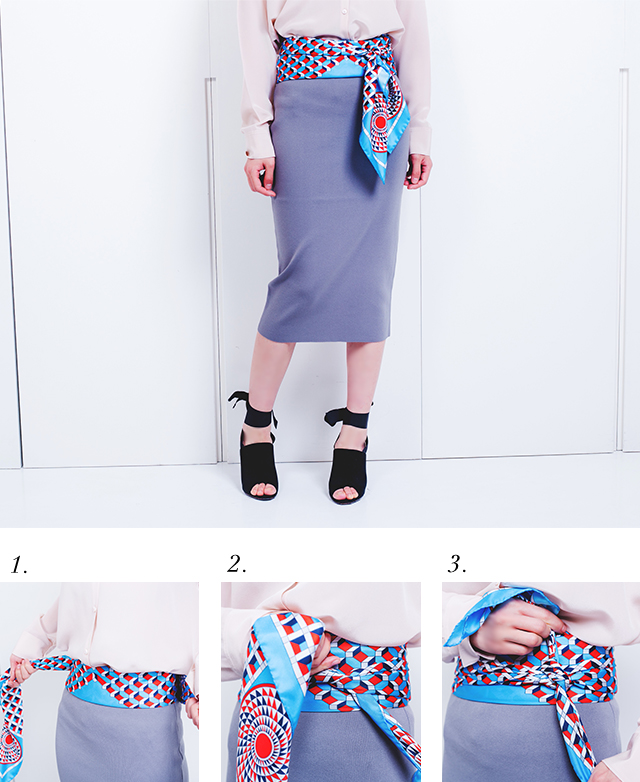 ins丝巾打结方法,欧美长条丝巾高级感系法