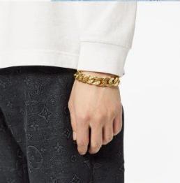 lv2022新款男士古巴链,lv古巴竹节项链蓝色