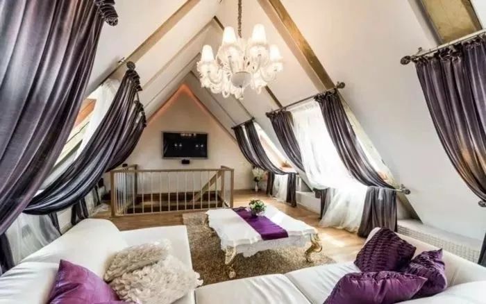 别墅客厅窗帘最新款式效果图,2020别墅窗帘