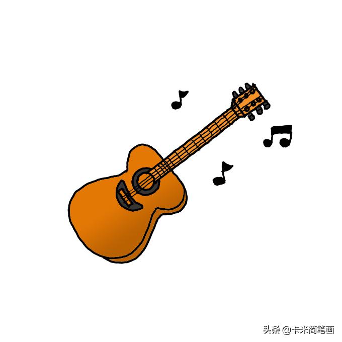 吉他怎么画简笔画步骤简单图文,吉他怎么画简笔画