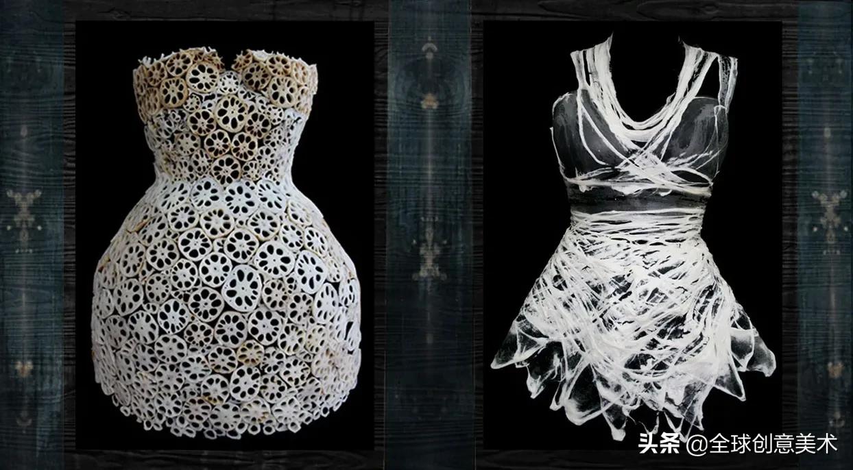 水果蔬菜礼服,瓜果蔬菜制作服装