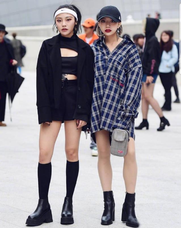 韩系露腿穿搭,冬天露腿穿搭街拍