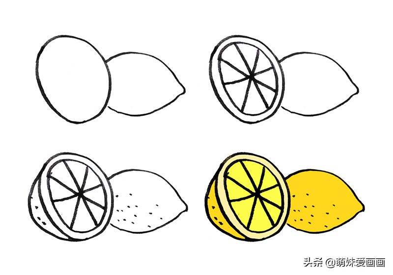 画食物甜品和水果零食简笔画,水果简笔画大全100幅呆萌可爱