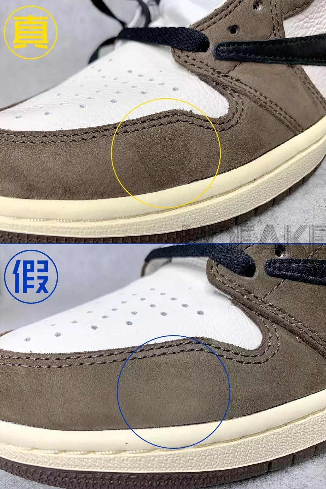 aj1小倒钩一秒分辨真假,aj1小倒钩真假对比