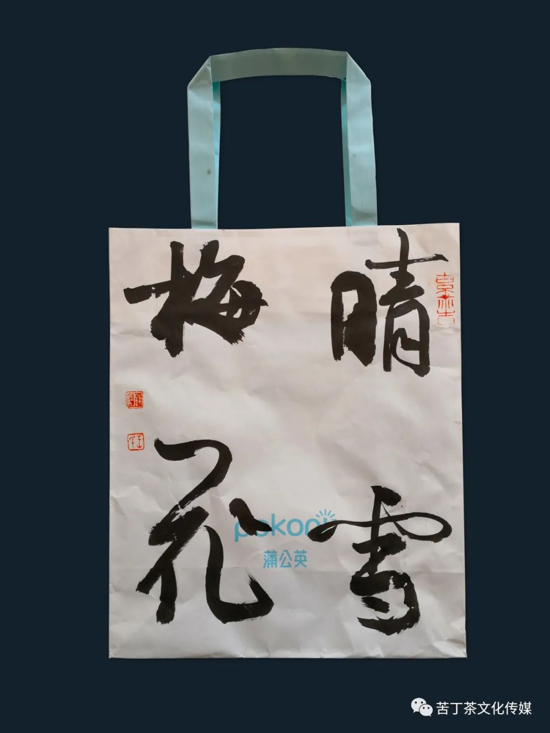 变废为宝---梅园创作的手提袋书画作品