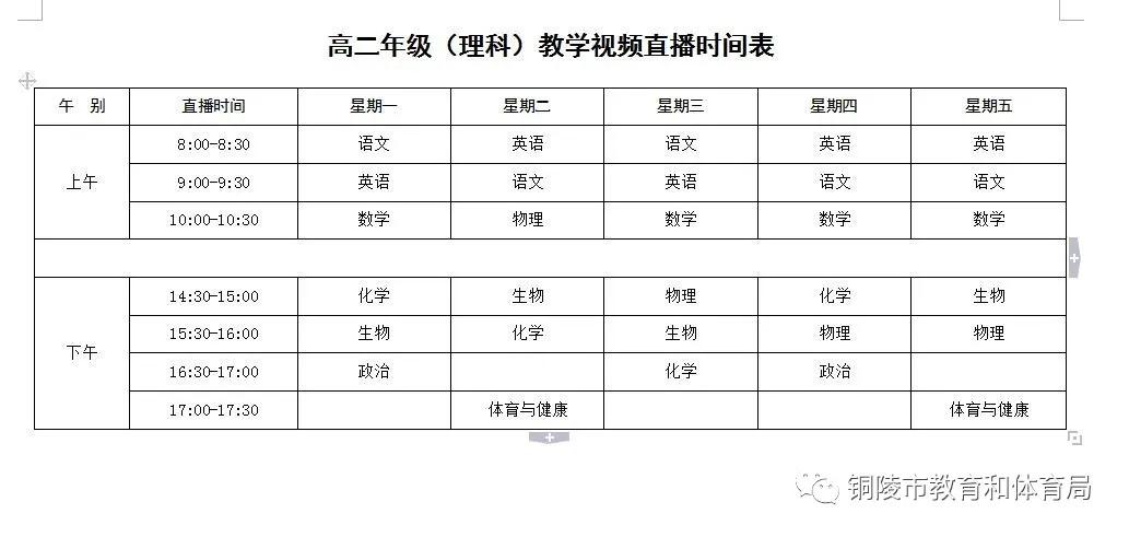 刚刚!铜陵市线上教育教学工作方案公布!含视频直播时间表