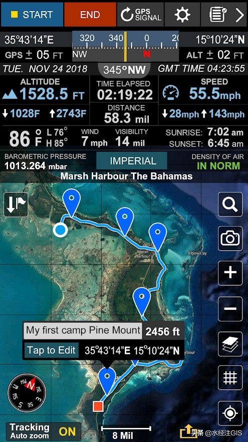 集海拔气压等户外信息于一体的APPAltimeterLerLiveGpsGeotracker