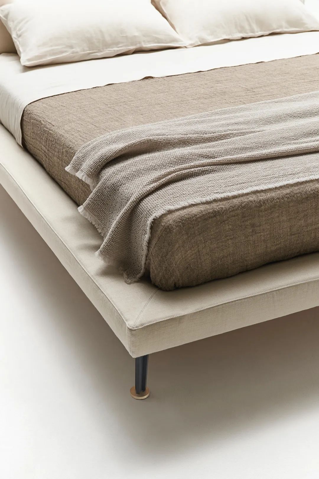 卧室床柜一体效果图,现代简约卧室家具全套