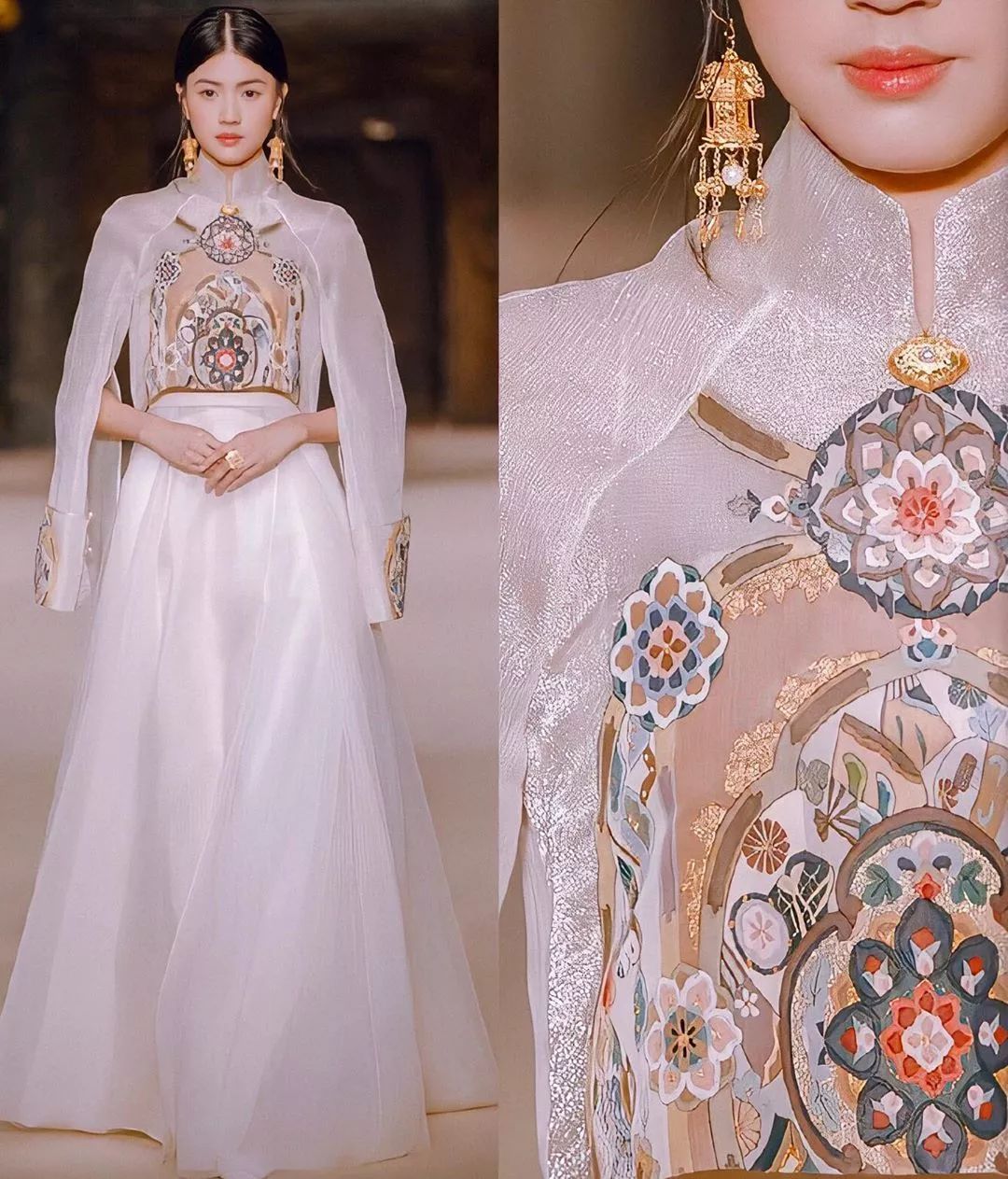 复古金重工项链,复古金项链配纯金吊坠