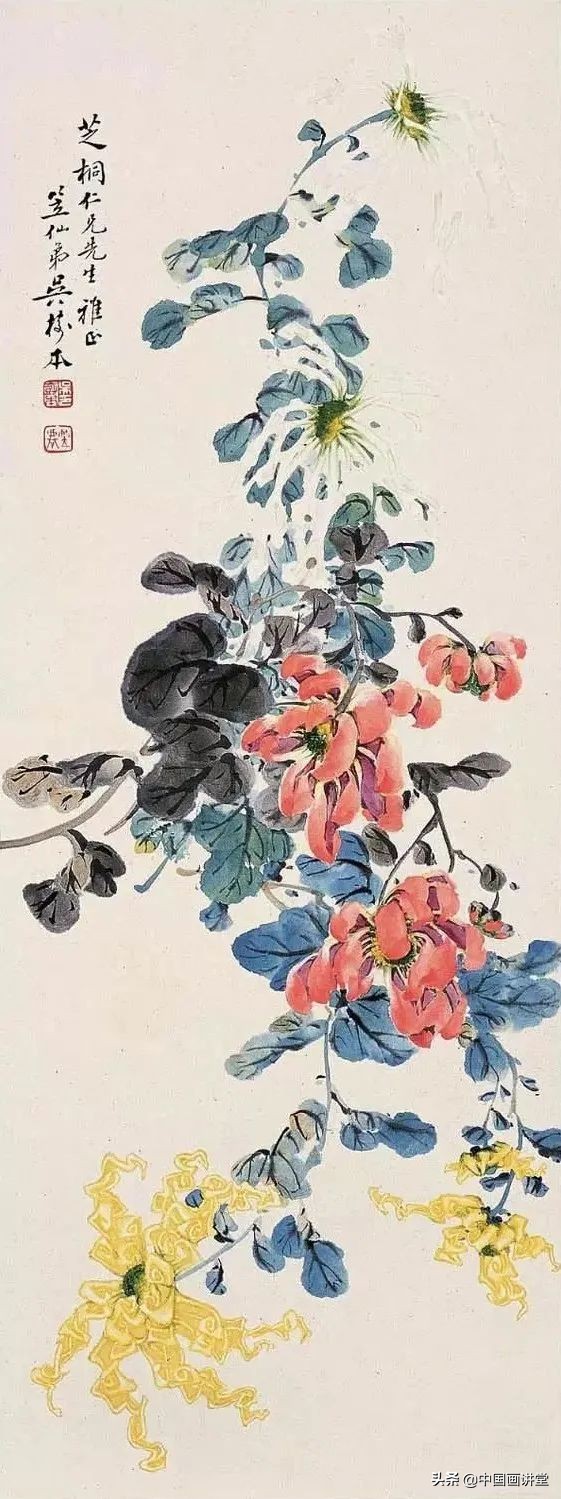 写意冬荷国画作品,金丝菊写意国画作品欣赏