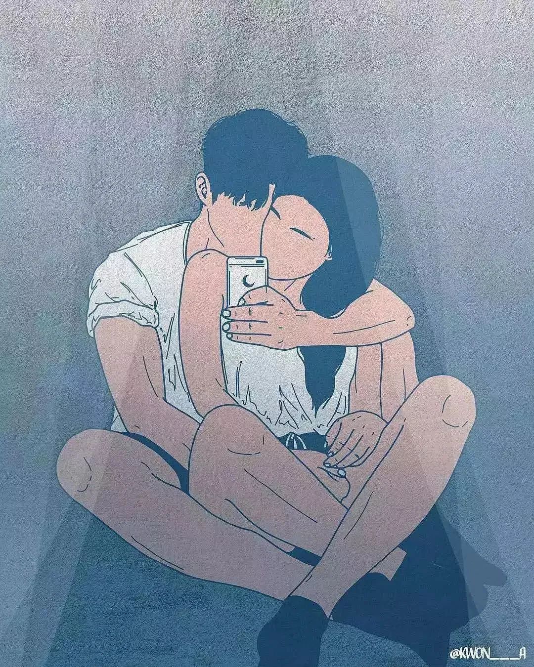 韩国插画师霸道总裁插画,韩国插画师笔下的情侣日常