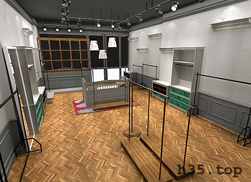 最新童装店双门头装修效果图,童装店怎么装修才有顾客