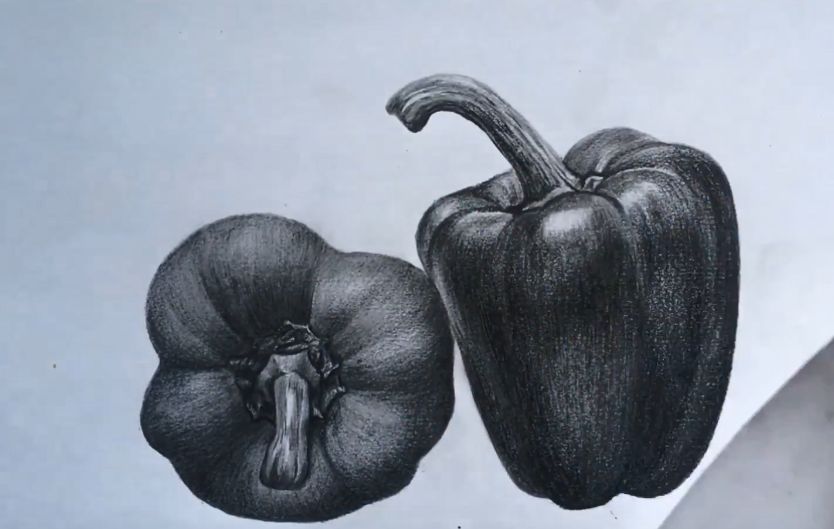 素描水果或蔬菜,素描蔬菜和水果怎么画出质感