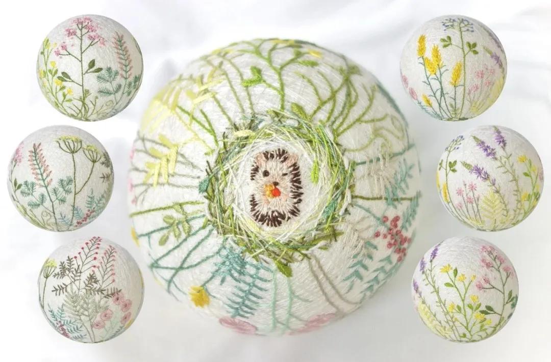 惊艳！“球上刺绣”你见过吗？她在球上绣出二十四节气，无数粉丝为之打call