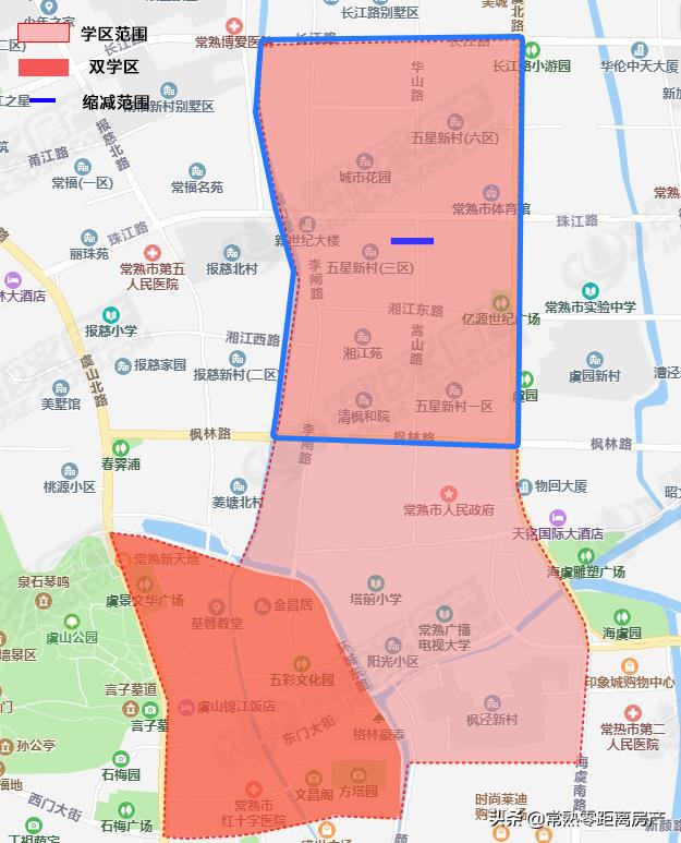 常熟小学学区分布图2021,2019常熟中学学区怎样划分