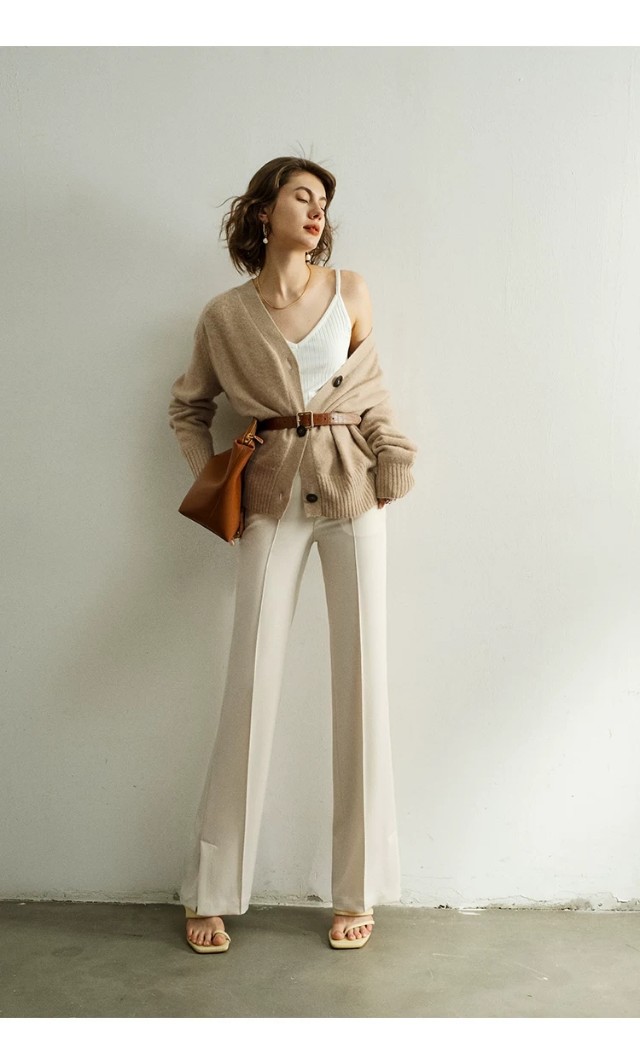 初秋时髦针织衫单品,初冬安哥拉高领条纹针织衫