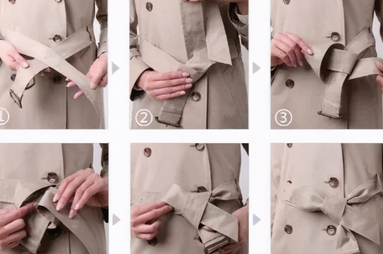 风衣后面的腰带怎么系图片,风衣后面的腰带咋系