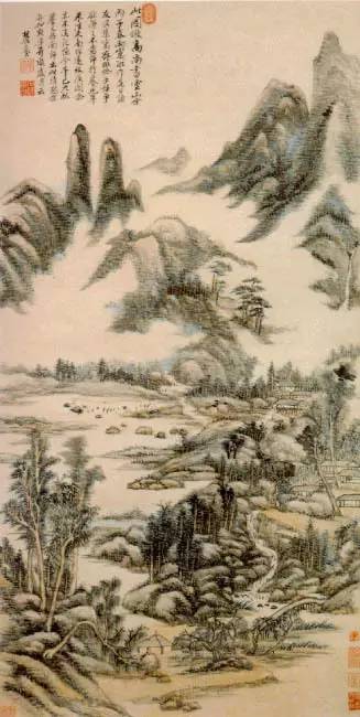 白雪石山水画是什么皴法,山水画皴法教程梅花画法