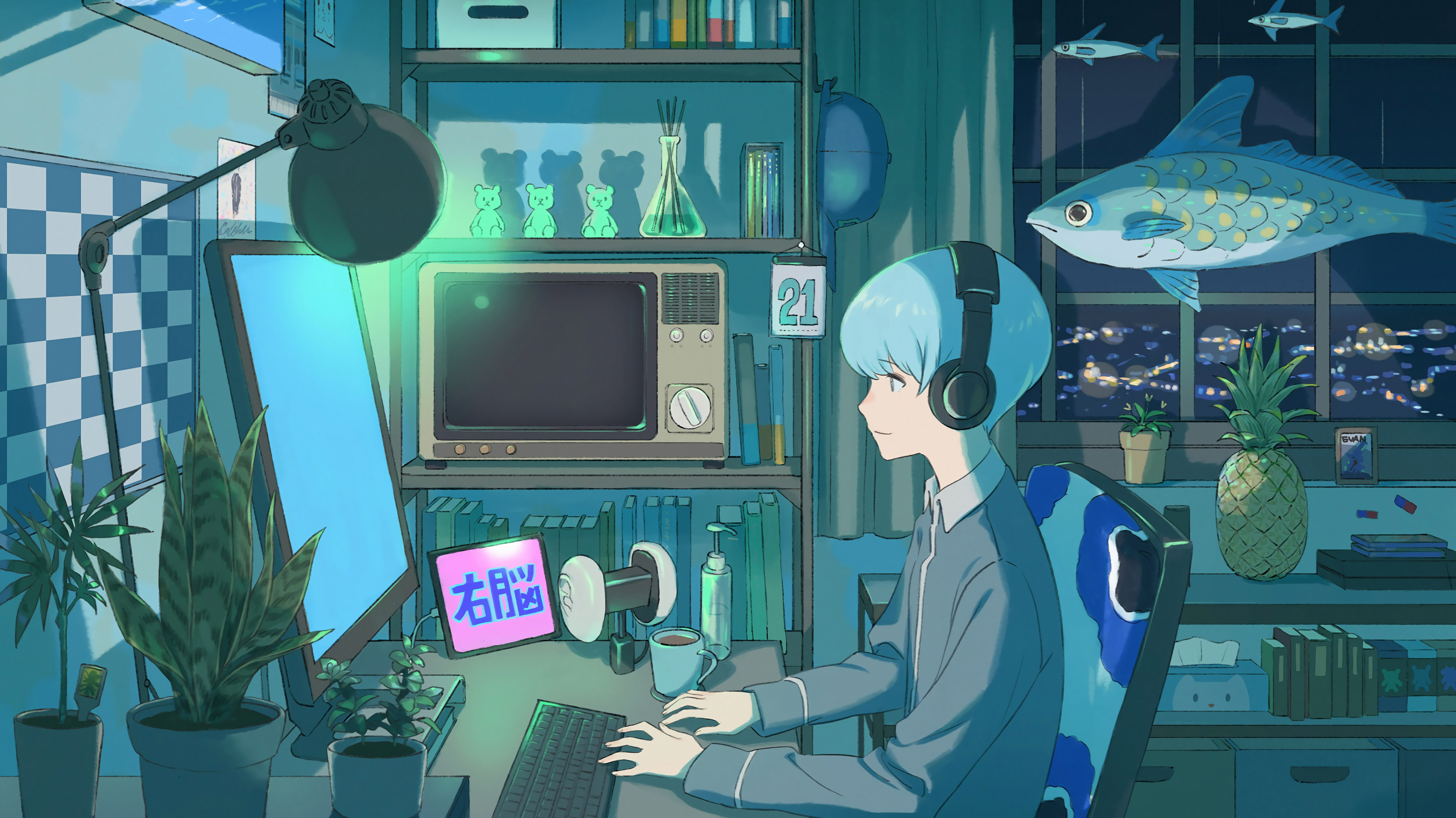 桌面壁纸中国风动漫剑客美女,电脑桌面壁纸动漫狐狸高清全屏