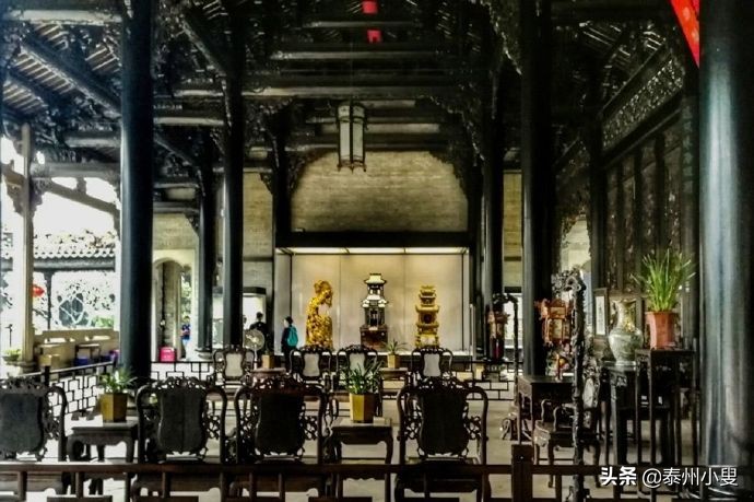 陈家祠的木雕作品,陈家祠天官赐福木雕摆件