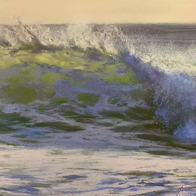 画海浪俯视,画海浪水粉画