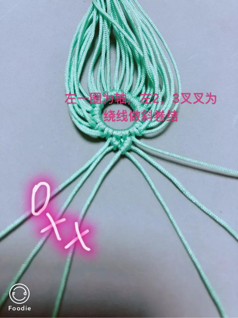 手编挂件绳的编织方法,纯手工编绳龙鳞结绕线编织教程