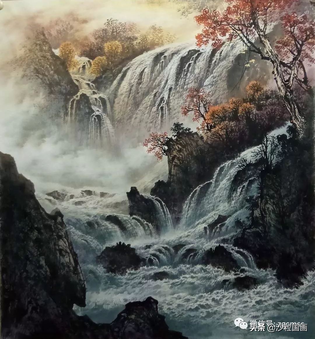 曾刚各种水的画法,曾刚老师彩墨山水画教学视频