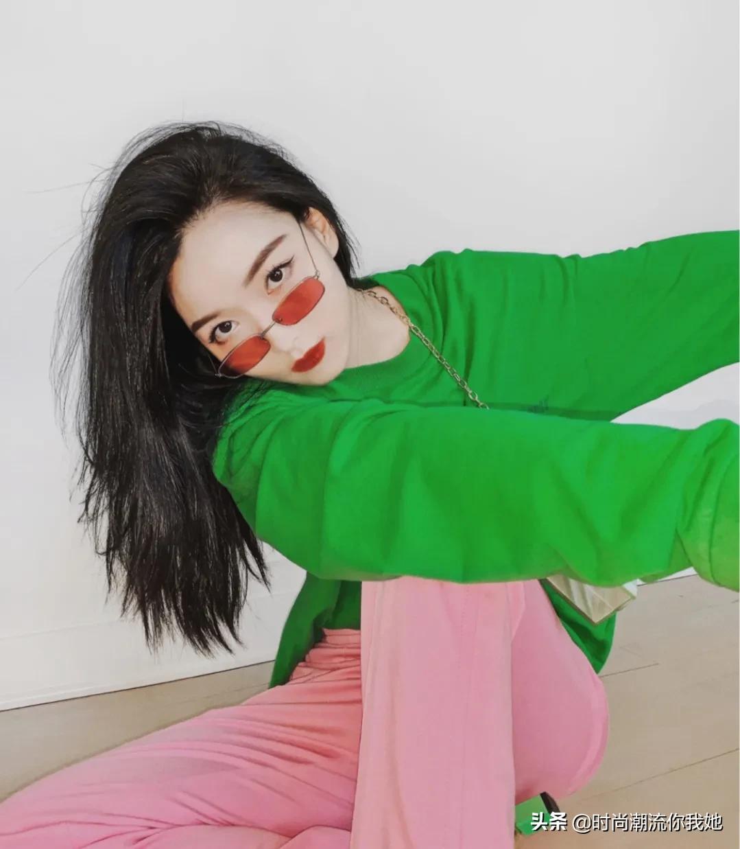 夏天穿马卡龙色系的长裤,马卡龙紫色裤子搭配