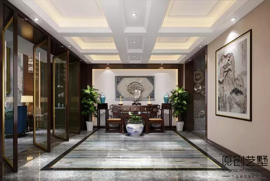 大宅高端中式设计,首创禧瑞山河190平墅