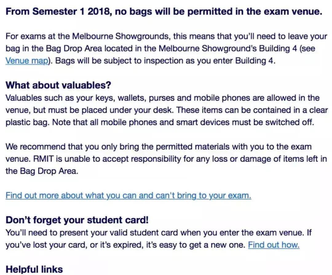rmit雅思考点,rmit期末考试