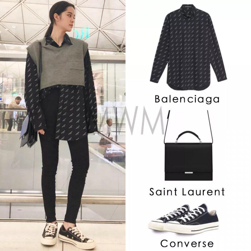 匡威欧阳娜娜同款黑红高帮,匡威最潮穿搭