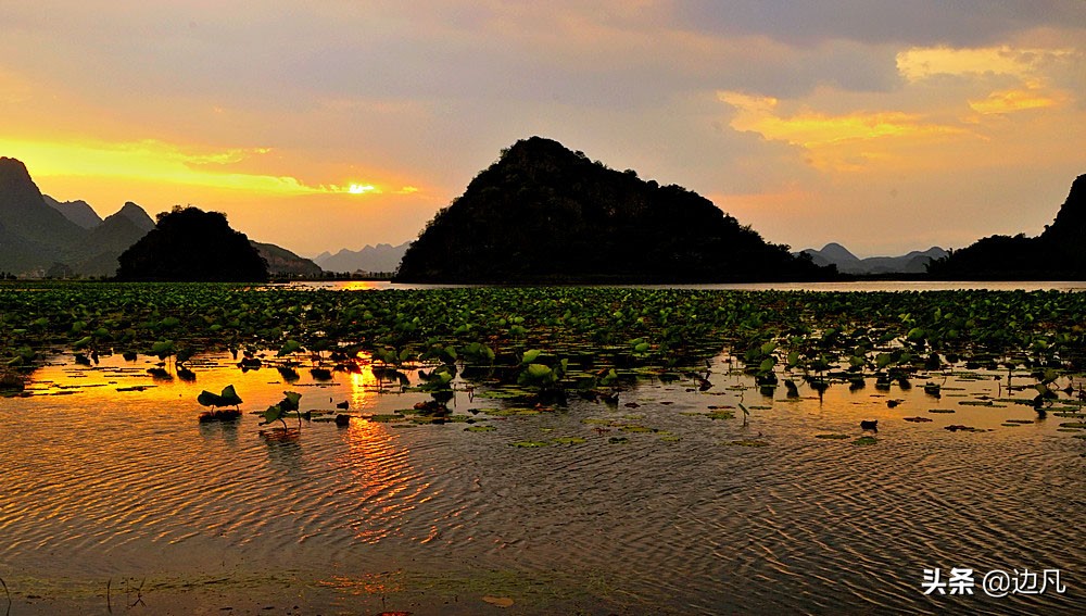 邂逅最美山水田园,春游邂逅一场完美的日落