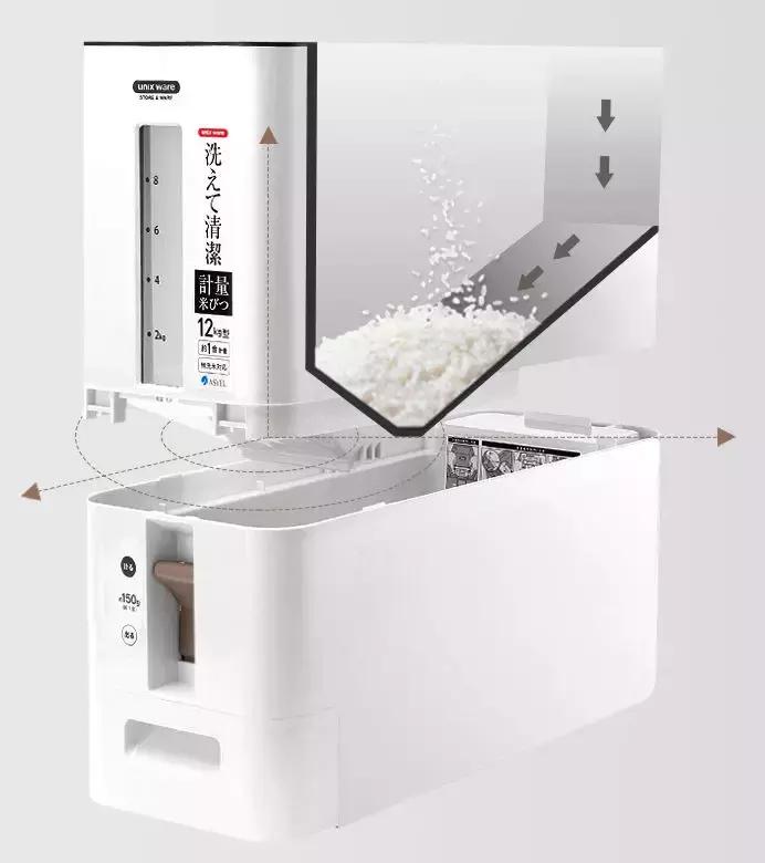 橱柜里放碗,放在橱柜里哪款米桶好用