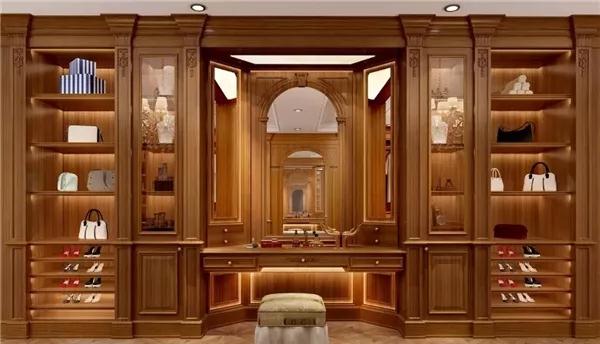 衣帽间原木定制,雨杉实木