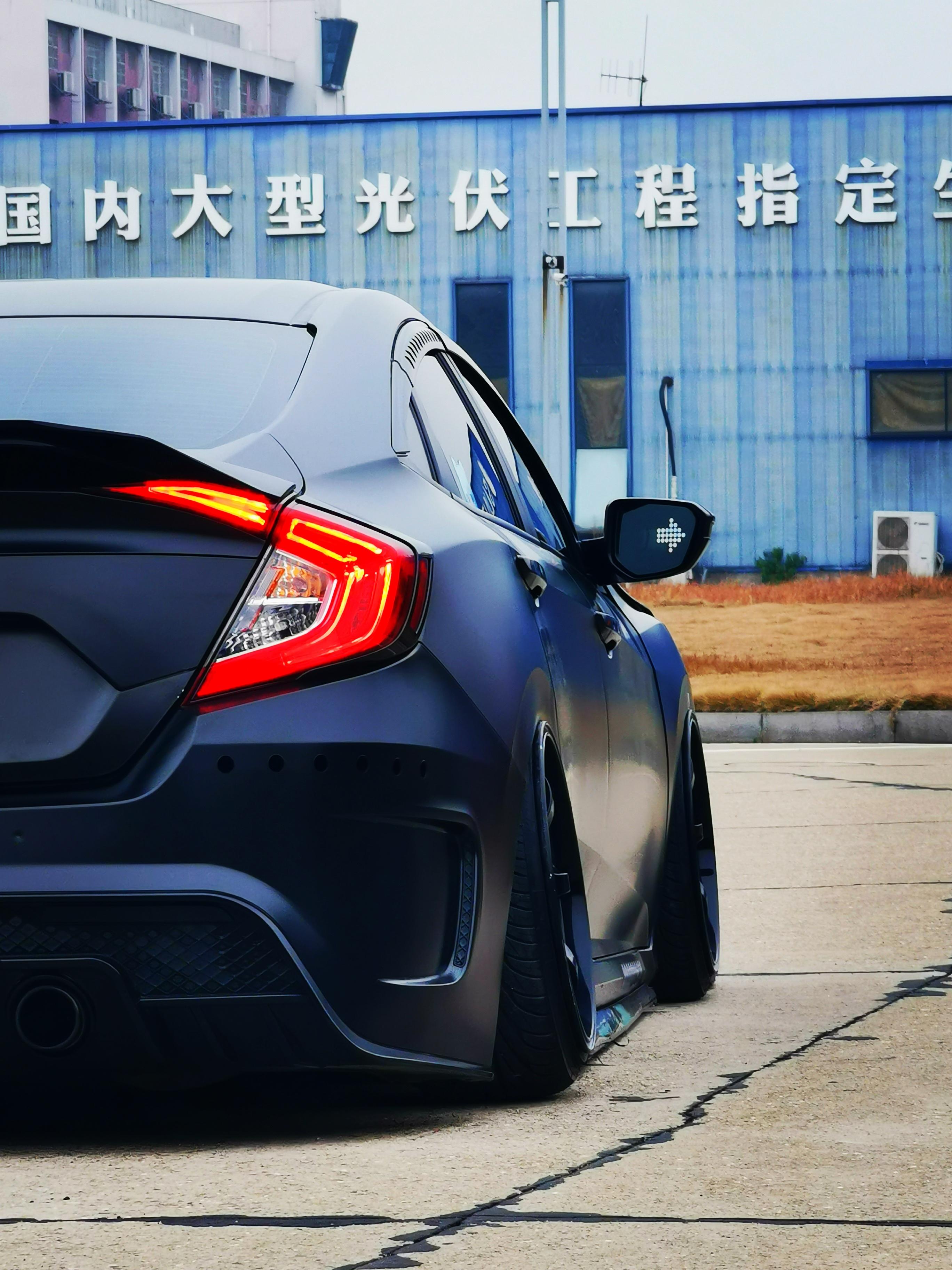 十代思域外观黑白改装方案,十代思域全黑改装