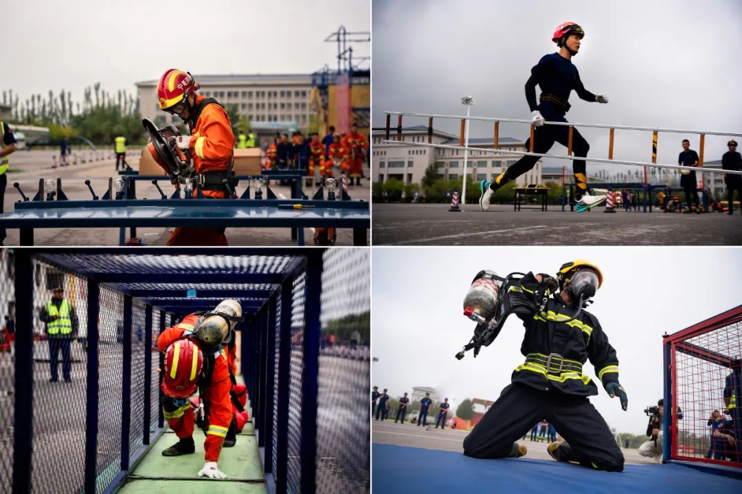 消防业务技能比武竞赛项目,消防火焰蓝杯比武竞赛勇夺第一
