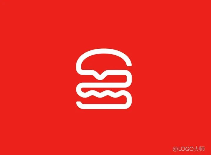 汉堡logo背景设计效果图,汉堡LOGO设计
