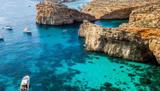 马耳他地中海迷人蓝色海水,地中海明珠马耳他视频