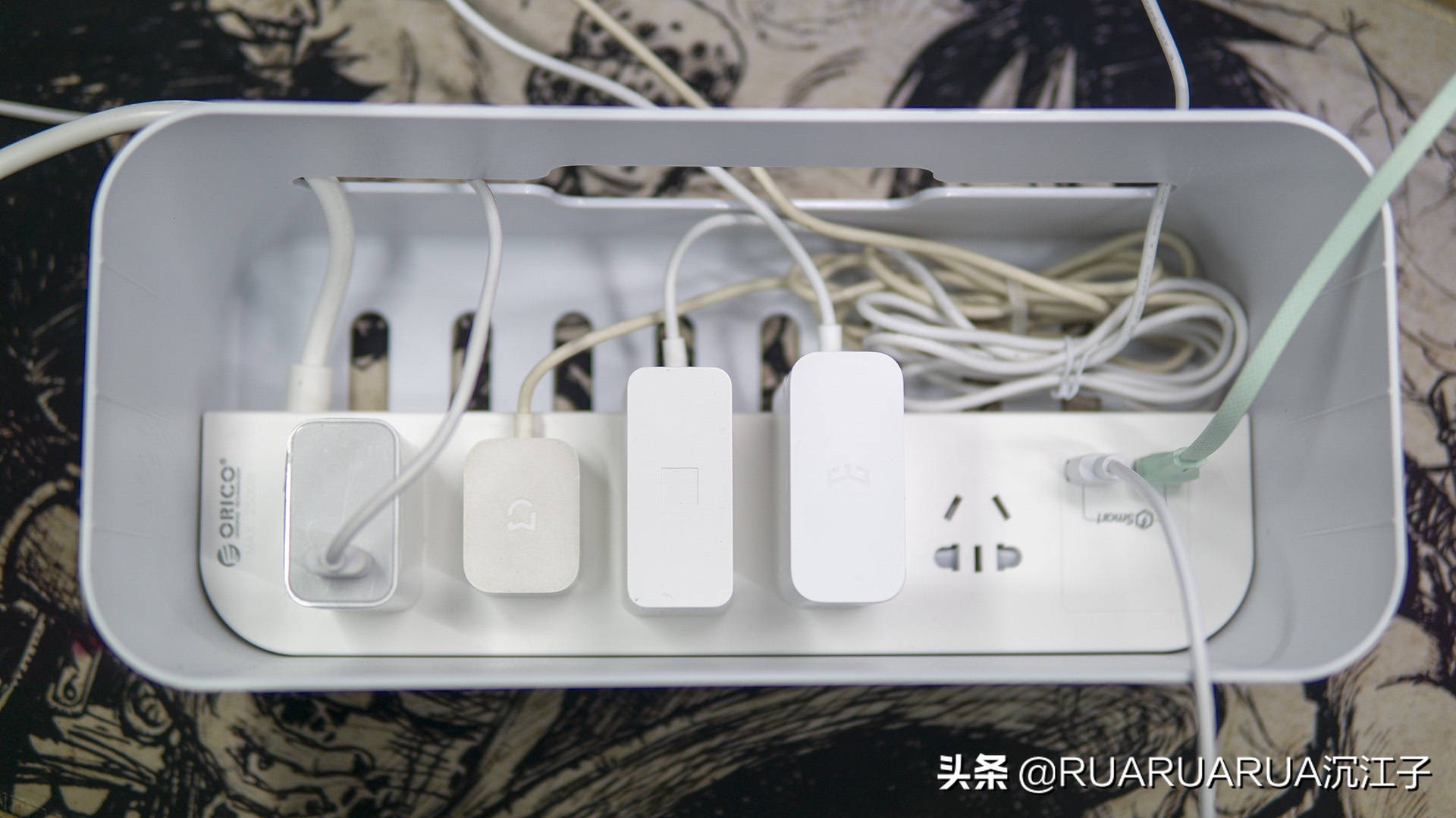 桌面排插线材收纳,orico收纳盒怎么插