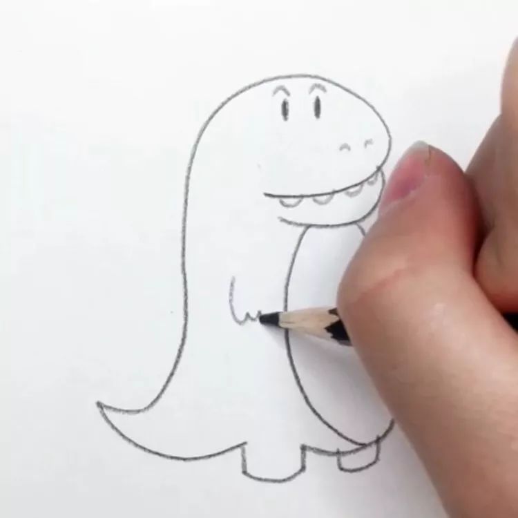 小恐龙怎么画可爱简笔画,一学就会的小恐龙简笔画