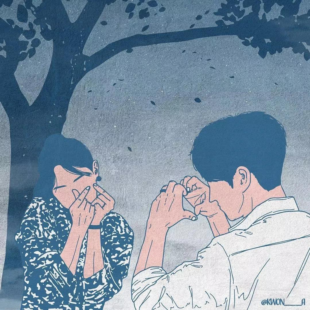 韩国插画师霸道总裁插画,韩国插画师笔下的情侣日常