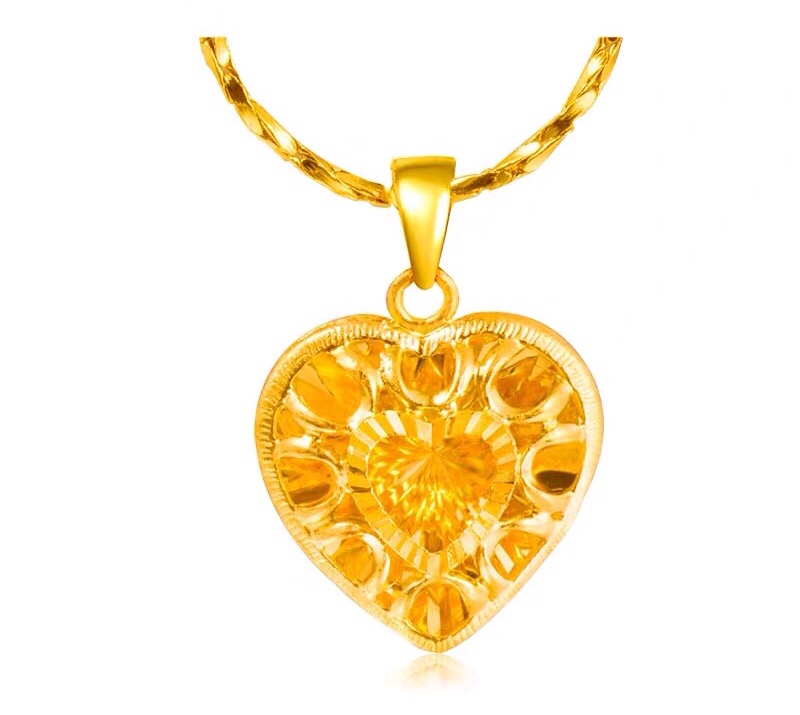 六福珠宝ins风小卷边项链寓意,六福珠宝戒指心形款