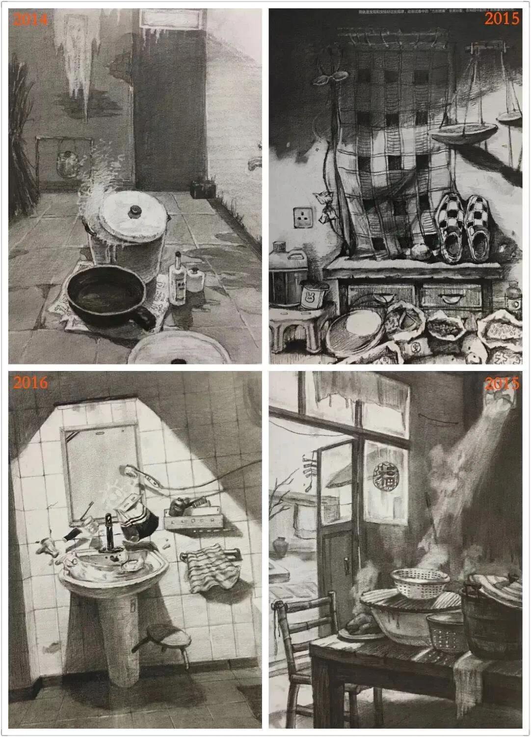 清华校考场景素描高分卷,清华素描场景高分卷技法