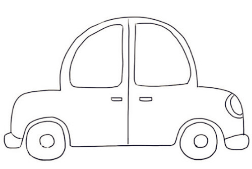 怎么画小汽车儿童简笔画,警车小汽车简笔画怎么画