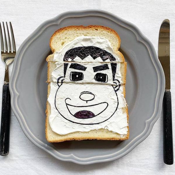 网友自制“花式吐司”，神级还原各种卡通人物，还能做成桌上游戏