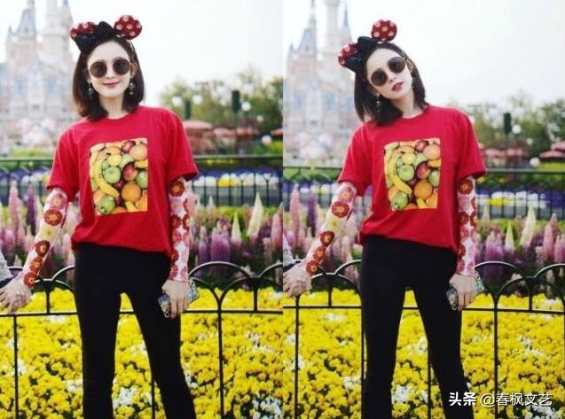 t恤叠穿搭配女冬小个子,t恤杨幂