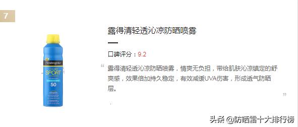 十大公认好用的防晒喷雾120ml,十大最好的防晒喷雾是哪款